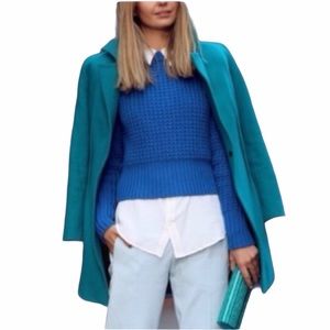 Coach Belted Wool Mohair Shawl Collar Long Coat